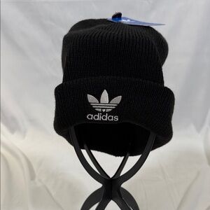 Adidas Black Knit Beanie with Logo